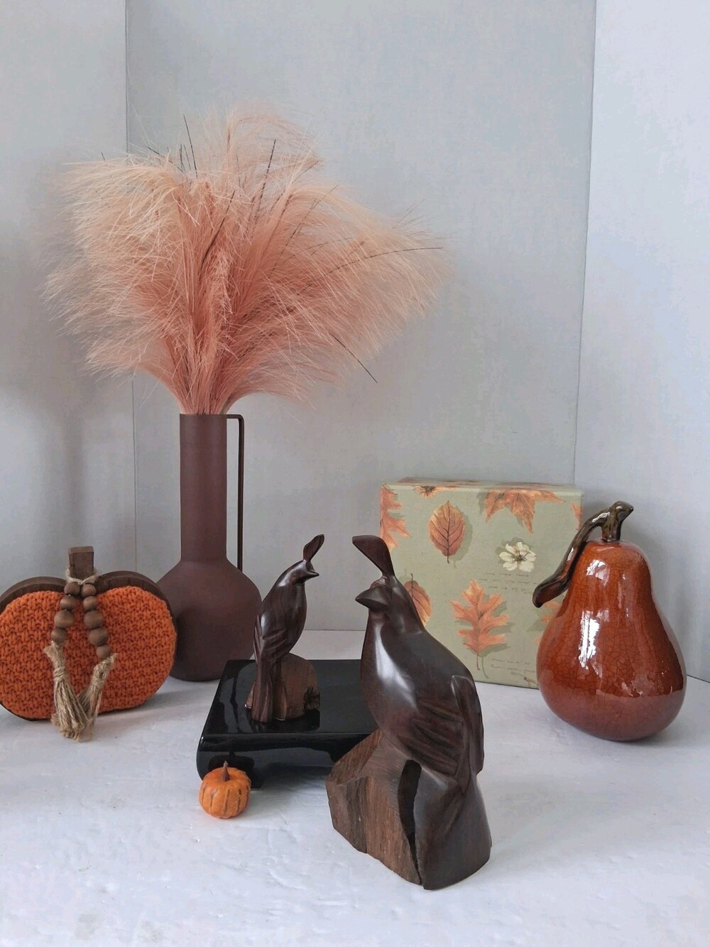 MCM Ironwood Quail Figures; Set of 2 HandCarved; Mexico; Mint Condition